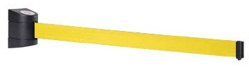 Flexibarrier Cinta de barrera retráctil de 10 m con carcasa de pared de plástico ABS, función de bloqueo automático, barrera de seguridad retráctil para control de multitudes (amarillo)