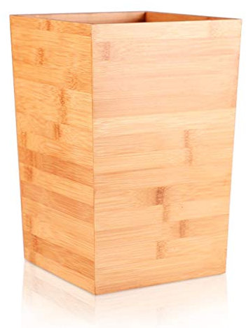 LIQIN Poubelle en Bambou Poubelle poubelles sans Couvercle Panier en Papier étroit Cuisine Salon Salle de Bains Multicolore 18 * 20 * 30 cm