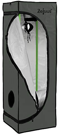 Zelsius Growzelt MyHomeGrow Grow Tent | Indoor Growroom | Growschrank Darkroom Pflanzenzelt Gewächshaus Zuchtzelt (80 x 80 x 180 cm, Grau)