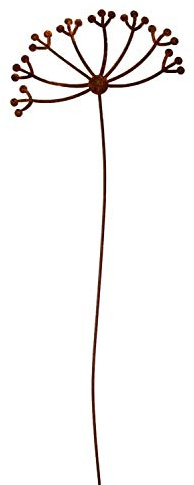 Manufaktur Lichtbogen Edelrost Gartenstecker Pusteblume 113 cm