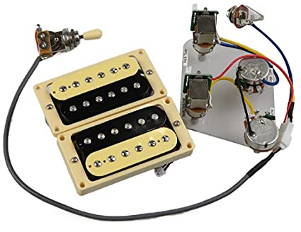 Gitarren-Pickups Humbucker-Pickups Hals- Und Bridge-Pickup 4C-Kabel-Kabelbaum Push-Pull-Soll-Set Für Gibson Epiphone-Gitarre Double Coil Pickup (Color : Zebra Yellow Frame)
