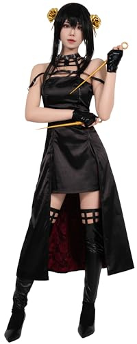 OSIAS Spy Family Yor Cosplay Outfit Yor Forger Yor Briar Thorn Princess Costume Dress(XL)