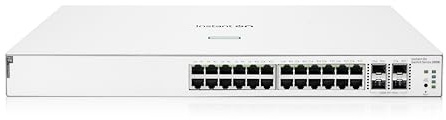 HPE Networking Instant On Switch Series 1930 24-Port Gb Smart-managed Layer 2+ Ethernet Switch with PoE | 24x 1G | 4x SFP+ | 24x CL4 PoE 195W | UK Cord (JL683B#ACC)