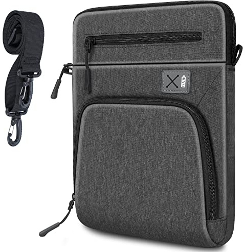 SIMTOP Borsa Per Tablet da 11 Pollici, IPad Air (3rd, 4th and 5th Generation), Impermeabile, Multi Borsa da Lavoro, In Poliestere, Tracolla da Uomo, Colore Grigio Scuro