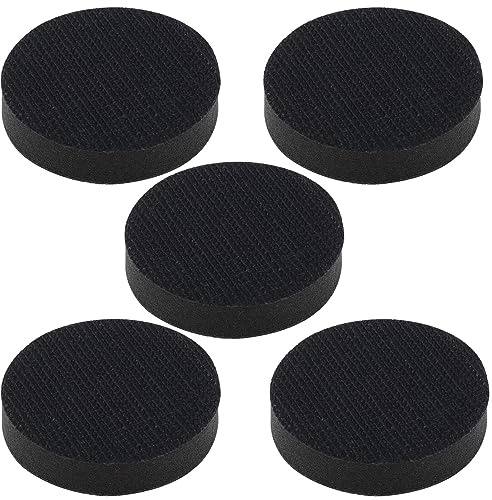 ECSiNG 5pcs Tampon de Polissage en Éponge Douce 50mm sans Trous Crochet et Boucle Flocage Éponge Tampon de Ponçage en Mousse Souple Tampon d'interface Bâtons de Ponçage Éponge Coussin Tampon Support