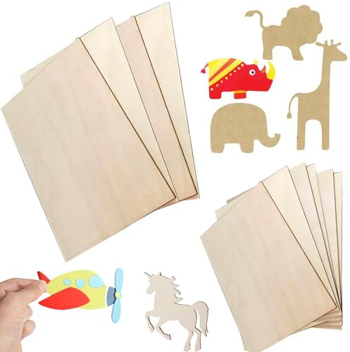 Fycooler Tableros de madera para manualidades, tableros de fibra de densidad media, hoja de MDF para grabado láser, quema de madera, pintura y decoración, hojas de tilo de 1,5 mm, 4 piezas de 40 x 30