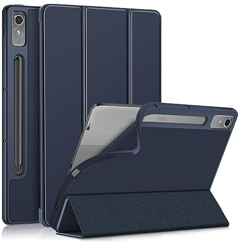Yiernuo Case for Lenovo Tab P12 12.7 Inch 2023 Tablet, Smart Soft TPU Back Shell Cover with Auto Wake/Sleep Function,Dark Blue