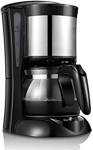 TEmkin Cafetera 650ML, Cafetera de Filtro con Jarra de Vidrio, Capacidad para 6 Tazas, Función de Preservación del Calor y Apagado Automático, Sistema Antigoteo y Filtro Permanente (Rosa) (Negro)