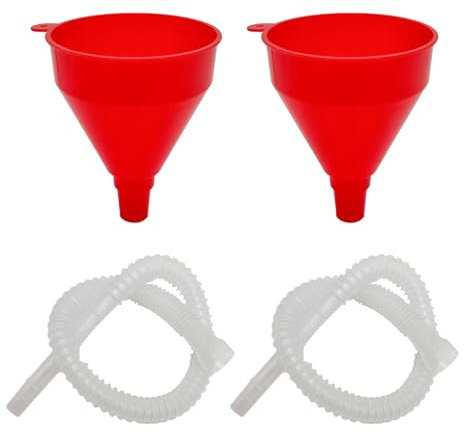 Suvnie 2 imbuti per uso automobilistico, imbuto flessibile in plastica a bocca larga con tubo lungo, imbuto di riempimento per olio motore, gas, carburante, acqua, fluido, trasmissione liquidi,