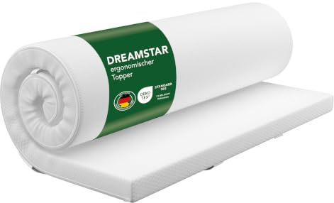 DREAMSTAR Easy Dream bäddmadrass 180 x 200 cm H3 | Madrassöverdrag med skumkärna | Madrassinlägg, hårdhet 3 | Oeko-TEX | 5 cm hög
