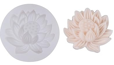 Molde de jabón de silicona con forma de flor de loto en 3D, molde de jabón de loto y vela, molde de resina epoxi, molde de silicona de flor de loto