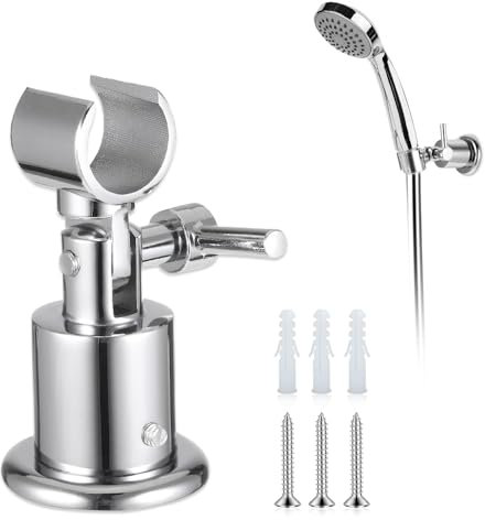 Aoreun Supporto soffione doccia in Metallo Pieno, Supporto Doccia Regolabile a 180 Gradi,Supporto Doccia a Mano a Parete, Porta Doccino per Doccia con Viti, Porta Soffione Doccia Universale