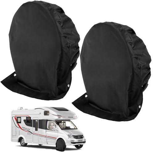 2 Stück Wohnwagen Radabdeckung Schwarz, Reifenschutzhülle