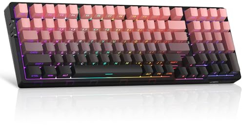 MageGee Clavier Gamer Mécanique | Clavier sans Fil Gamer Mécanique pour PC, PS5 | Structure Gasket, 2.4G/USB-C/BT5.0, Rétroéclairage RGB, Keycaps PBT à Impression Latérale