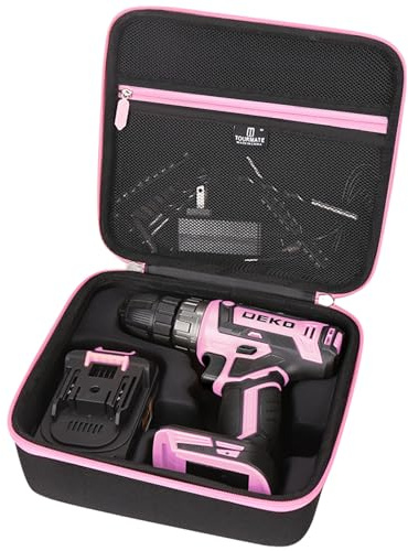 Tourmate Hard Storage Case for DEKOPRO Power Drill Cordless - 20V Drill Driver Kit (Only Case) - Pink