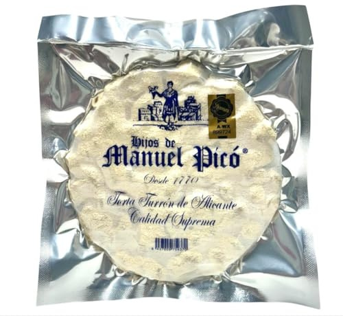 Torta de Turrón de Alicante Artesano Duro 200g – Almendra Marcona 60%, Miel de Azahar, Sin Gluten – Calidad Suprema – Producto Tradicional Español