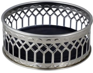 Crazy Tulips Silver Wine Bottle Coaster – Elegant Handmade Wine Accessory for Table Protection & Home Bar Entertaining