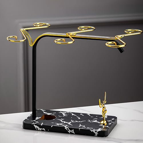 YERUNGT Soporte Copas Vino, Estante Colgante para Copas De Vino, Soporte De Mesa para Copas De Vino, Soporte para Copas De Pie, para Cocina, Bar O Restaurante(Black)