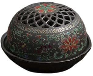 XYUERU Handmade Garlic Pot, Storage Jar Retro Onion Pot Ceramic Storage Jar Hollow Lid Cabinet Storage Kitchen Container Indoor Decor(Brown)