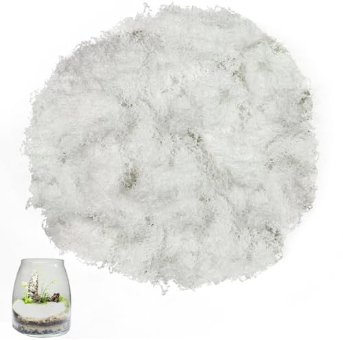 Hexizexi 200g Künstliches Moos Weiß Kunstmoos zum Dekorieren Kunstmoos zum Basteln Fake Moos Geeignet für Wand Hochzeit Festtagsdekorationen DIY Modellbau