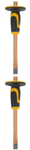 Alipis 2 Pezzi Scalpello per Muratura Ergonomico con Protezione per Mano Scalpello Piatto Duro per Lavori Pietra e Utensile Versatile per Falegnameria e Carpentiere