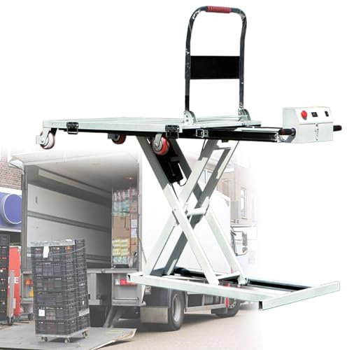 Electric Hydraulic Vehicle Lift, 270kg Load Capacity, 102cm Lift Height, Portable Car Hoist with 4 Wheels, Includes Handling Tools for Easy Use