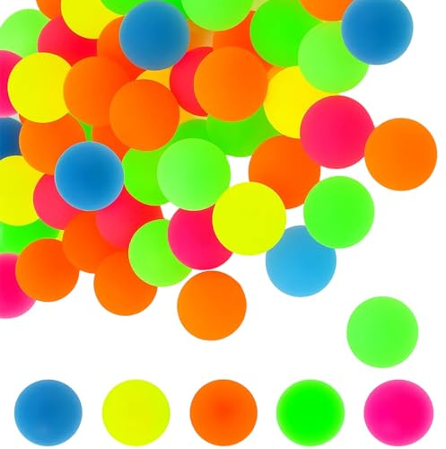 ZaoGoin Flummis für Kinder, 40 leuchtende Bälle 25mm für Partys und Spiele, bunte Farben für Geburtstagsfeiern und Schulbelohnungen, Nachtaktivitäten und Farbenlehre