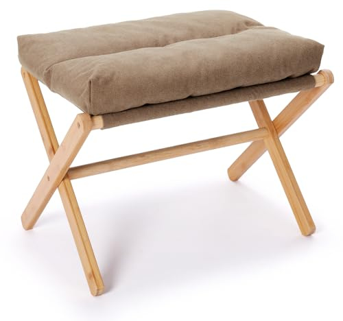 Fanwer Fußhocker Gepolstert, Fußhocker Klappbar, Fusshocker, Sofa Hocker für Abnehmbar Gepolsterte, für Wohnzimmer oder Schlafzimmer