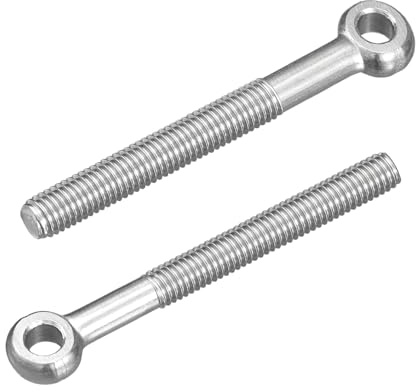 QUARKZMAN 4Pcs Anillos de Elevación M6 x 60mm, Pernos de Ojo Tornillos de Argollas de Acero Inoxidable 304 para Colgar y Fijar Válvulas Compuerta Tuberías