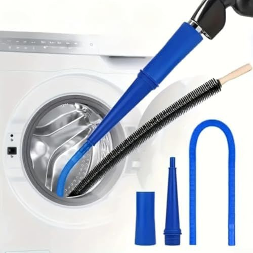Flexible Dryer Vent Cleaner Kit with Vacuum Attachment and Brush for Removing Lint and Dust from Dryer Vents, Washer Hose, Refrigerator Coils, and Pet Hair (with brush)