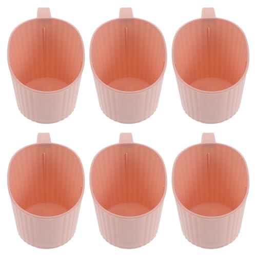 TOGEVAL 6 Pezzi Set da 6 Portabicchieri Antiscottatura in Plastica Rosa, Copritazza Isolante per Bicchieri da 0-300 Ml, Supporto Robusto e Compatibile per Caffè, Tè e Acqua,
