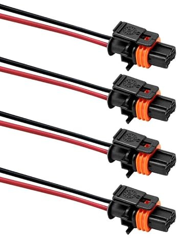 4 Pcs 2 Pin Pre-Wired Diesel Injector Connector Plugs, Compatible with Citroen, Nissan, Vauxhall and Other Diesel Vehicles