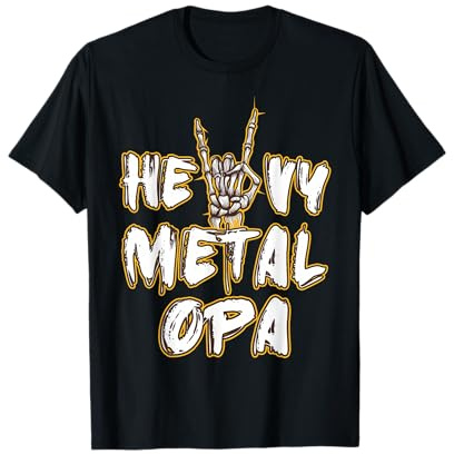 Heavy Metal Opa Großvater Metaller Pommesgabel Rock Geschenk T-Shirt