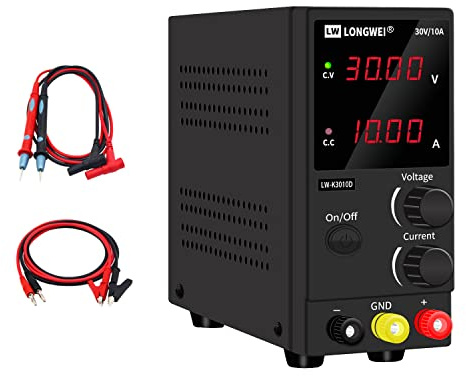 LOGNWEI ® DC Variable Power Supply - 30V 10A Bench Power Supply with 4-Digital LED Display for DIY, Electroplating, Lab Use