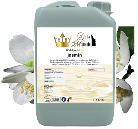 Dufte Momente | Whirlpool Duft Jasmin 3.000ml | mit naturreinen und natürlichen ätherischen Ölen | kein Schaum | vegan und ohne Tierversuche