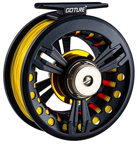 Goture Fliegenfischrolle 3/4 5/6 7/8 9/10 WT Große Laube Druckguss Fliegenrolle mit Schnur Combo 2+1BB Aluminiumlegierung Barsch Forelle Fliegenrollen