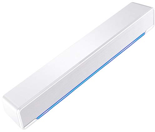HHUARI Barra de Sonido con Cable inalámbrico 3D Surround Sound Soundbar 2.0 Canales, Altavoz de Audio Bluetooth para TV, conexión HDMI ARC/óptica/Aux/USB Altavoz Bluetooth, Blanco The New