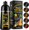 500ML Shampoo professionale per capelli, 3-In-1 Shampoo Colorante uomini e donne,hair dye shampoo, tintura per capelli in pochi minuti per un Look Naturale Shampoo Colorante A Base Di Erbe (Black)