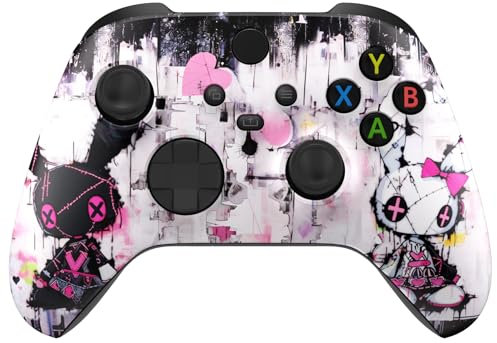 eXtremeRate Front Gehäuse Case für Xbox Series X/S Controller Model 1914, DIY-Ersatz Hülle Faceplate Skin Shell Cover Zubehör für Xbox Core Controller(Lovely Punky Bunny)-KEIN Controller