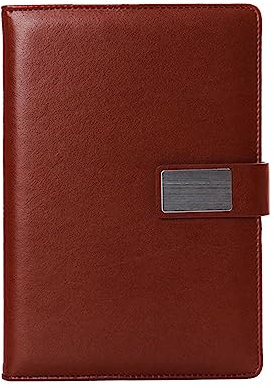 KONVER Personalisierte Notizblock mit PU-Ledereinband, Schreibnotizblock, Business-Büro, Besprechungsnotizen, A5-Format (rot, schwarz, blau und braun) Preiswert und langlebig