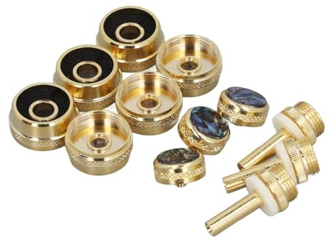 Trompetenventil-Fingerknopf, 12-teiliges Set Trompetenventilkappe und Stab, Exquisite Abalone-Muschel-Trompetenventilteile, Trompetenventilkappe, hochwertige Zutaten für Musiker und Reparatur