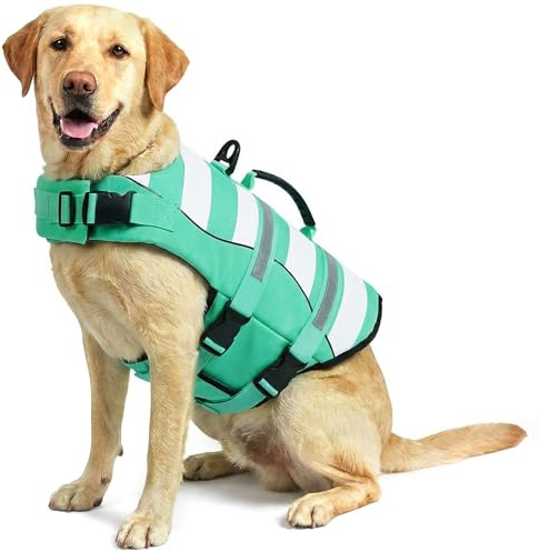 ASENKU Schwimmweste Hund,Hundeschwimmweste XL für große Hunde – Rettungsgriff & Auftrieb, Sicherheitsweste mit verstellbarem Brustgurt + Reflektor, für Bootfahren, Baden und Wassersport