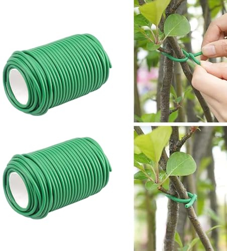 DODXIAOBEUL 2 st trädgårdsband för klätterväxter 31 fot mjuka trädgårdsväxtslipsar 3,5 mm gummi vridning slitstark trädgårdstråd för växter, återanvändbara buntband för växtstöd, vinstockar, stjälkar
