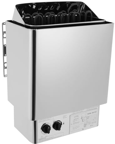 Stufa elettrica per sauna in acciaio inox, 9 kW, da 0 a 110 °C, 9 m³, riscaldatore per sauna elettrico, montaggio a parete per saune palestre