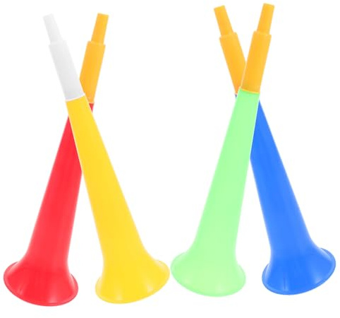 Abaodam 4 piezas Bocinas de Fútbol para Juguetes Musicales de Trompeta Accesorios para Animar Fiestas Infantiles Colores Surtidos para Eventos Deportivos y Celebraciones