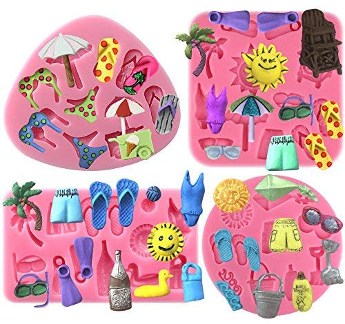 Musykrafties Meeresstrand Silikonform Fondant Cupcake Dekoration Ton Basteln Strand Set 4er Set