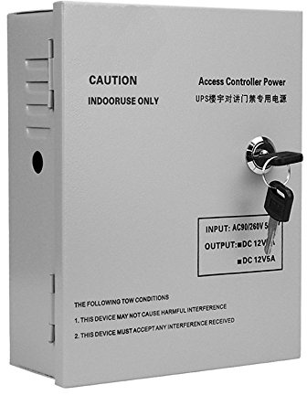 LIBO Smart Home DYX5A AC90V/260V 5A Access Control Power Supply Box DC12V UPS Backup Battery for All Kinds of Electric Door Lock with Time Delay