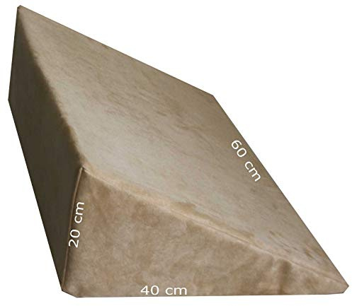 kissen-fabrik Stützendes Keilkissen für Bett oder Couch Schaumstoffkeil Lagerungshilfe Lagerungskissen Rückenstütze Erhöhungskeil (beige)