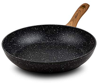 NAVA Bratpfanne | Ø 30 cm | Aus Aluminium mit Antihaftbeschichtung | Aus Stein zum Kochen ausgewogener Gerichte