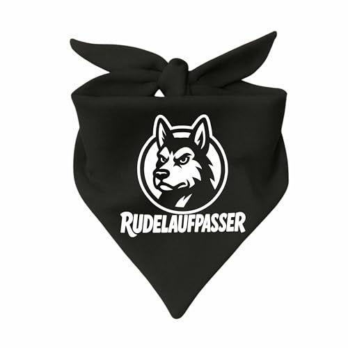 Hunde Dreiecks Halstuch (Fb: schwarz) (Gr. 2 (68 cm)) Rudelaufpasser